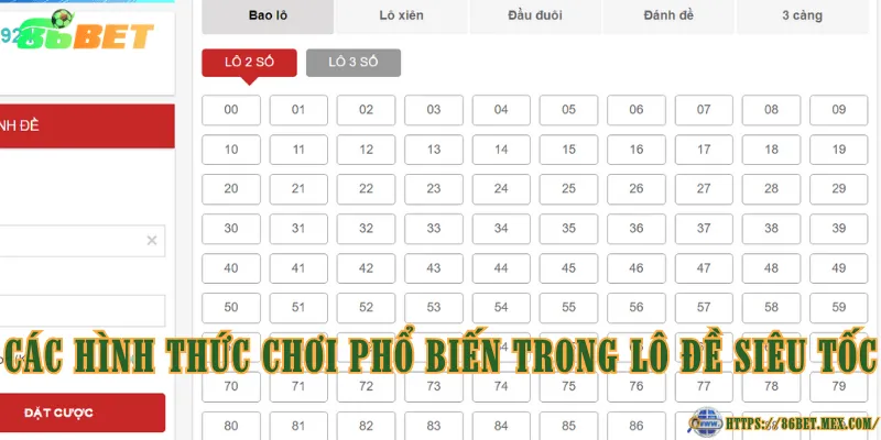 Các hình thức chơi phổ biến trong lô đề siêu tốc